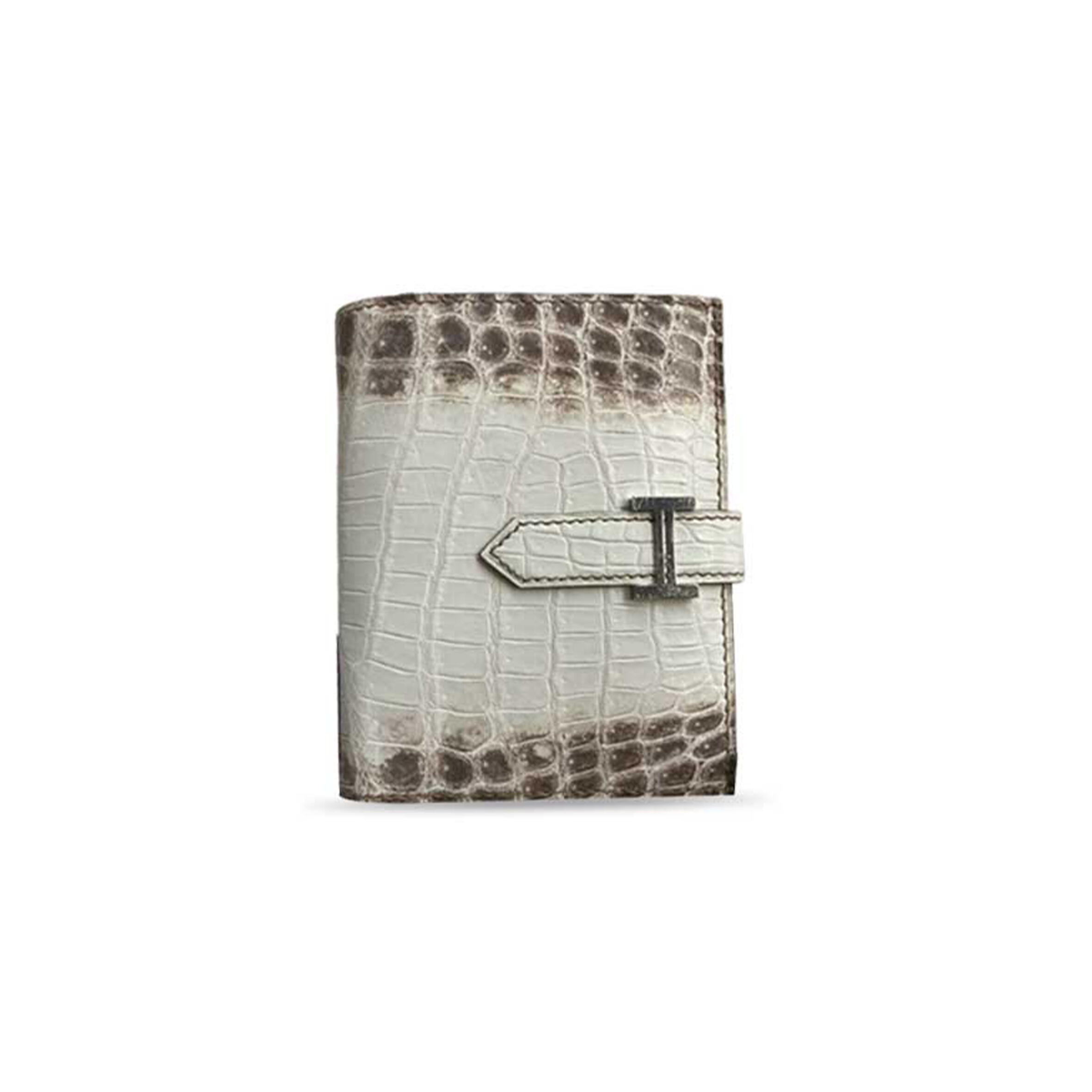 H**me5 master bearn compact wallet in himalaya alligator leather (12*9.5*0.4cm)